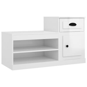 vidaXL Kenk&auml;kaappi korkeakiilto valkoinen 100x42x60 cm tekninen puu