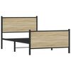 vidaXL Metallinen sängynrunko ilman patjaa sonoma tammi 107x203 cm