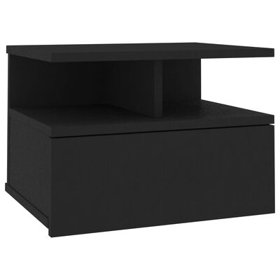 vidaXL Kelluva yöpöytä musta 40x31x27 cm lastulevy