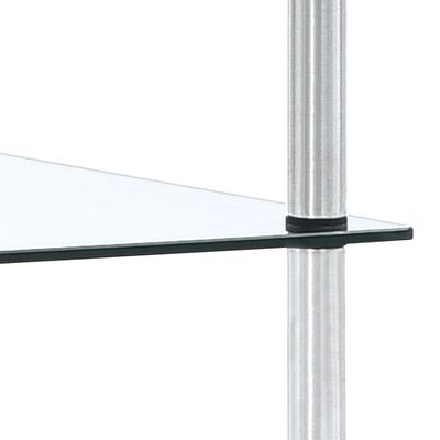 vidaXL 5-kerroksinen hylly läpinäkyvä 40x40x130 cm karkaistu lasi
