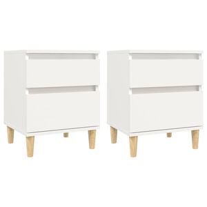 vidaXL Y&ouml;p&ouml;yd&auml;t 2 kpl valkoinen 40x35x50 cm