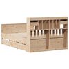 vidaXL Sänky kirjahyllyllä ilman patjaa 140x200 cm täysi mänty