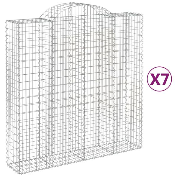 vidaXL Kaarevat kivikorit 7 kpl 200x50x200/220 cm galvanoitu rauta