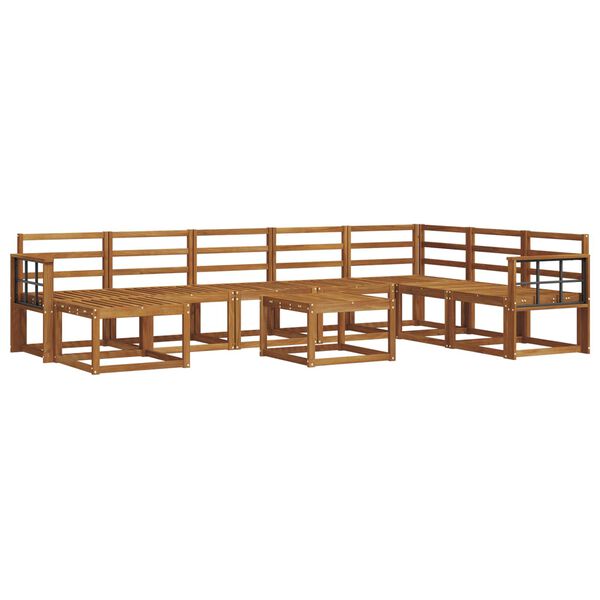 vidaXL Ulkosohvakokoelma 9 pcs Luonnollinen Tihe&auml; akasiapuu