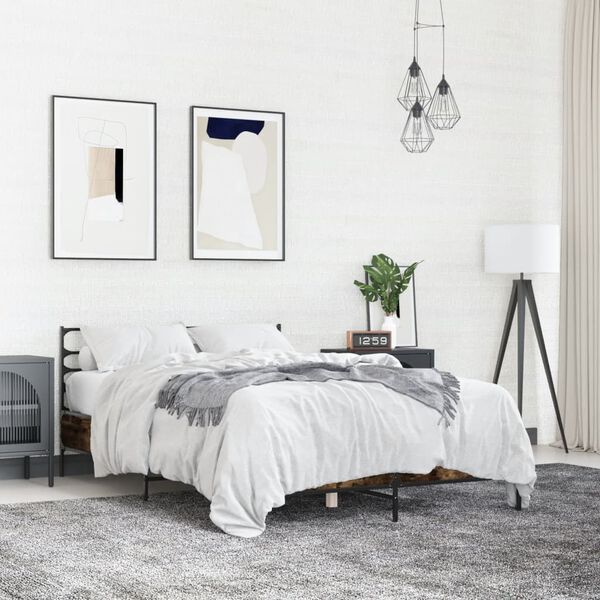 vidaXL S&auml;ngynrunko savutammi 120x200 cm tekninen puu ja metalli