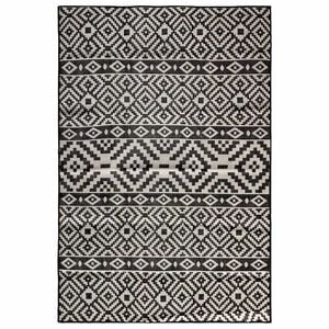 vidaXL Ulkomatto Flatweave 200x280 cm mustat raidat