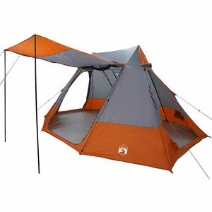 vidaXL Leirint&auml;teltat 10 hengelle Harmaa ja oranssi taffeta