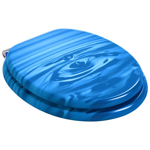 vidaXL WC-istuimet soft close -kansilla 2 kpl MDF sin. vesipisarakuosi