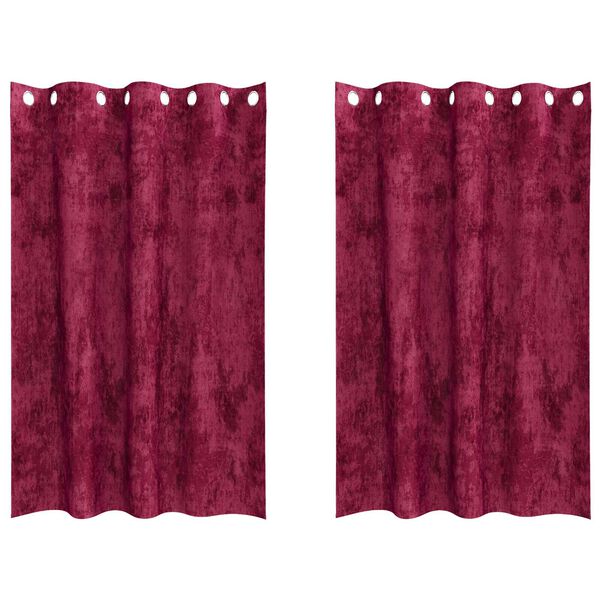 vidaXL Samettiverhot 2 pcs Viininpunainen 175 x 140 cm Sametti