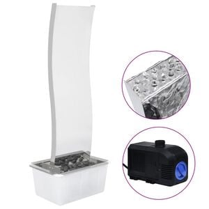 vidaXL Puutarhan suihkul&auml;hde LED:ll&auml; ruostumaton ter&auml;s 130 cm kaareva