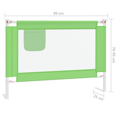 vidaXL Turvalaita sänkyyn vihreä 90x25 cm kangas