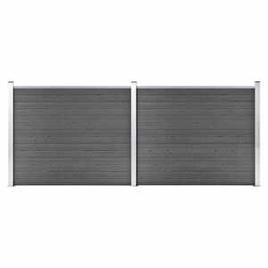 vidaXL Aitapaneelisarja WPC 353x146 cm musta
