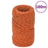 vidaXL Venek&ouml;ysi oranssi 2 mm 100 m polypropeeni