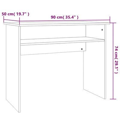 vidaXL Työpöytä betoninharmaa 90x50x74 cm lastulevy