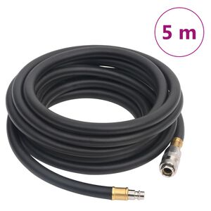 vidaXL Paineilmaletku musta 0,6" 5 m kumi ja PVC