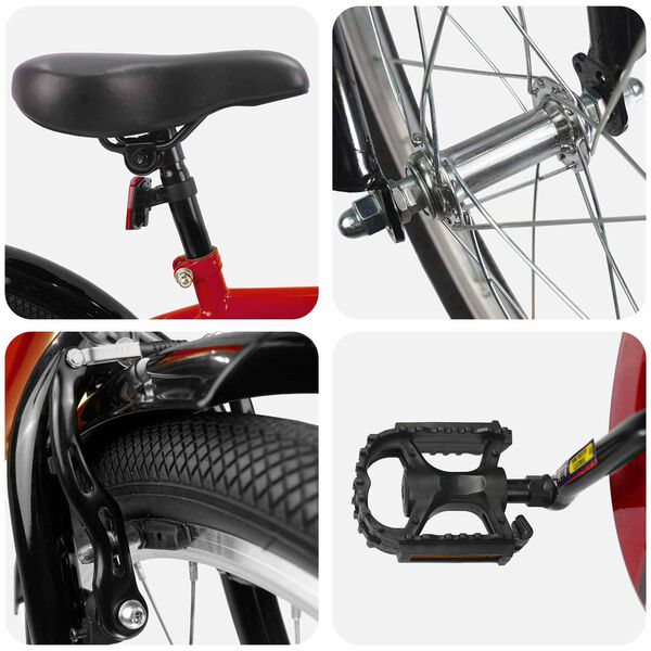 vidaXL Lastenpy&ouml;r&auml; 18 Tuumaa 5-7-vuotiaille Punainen