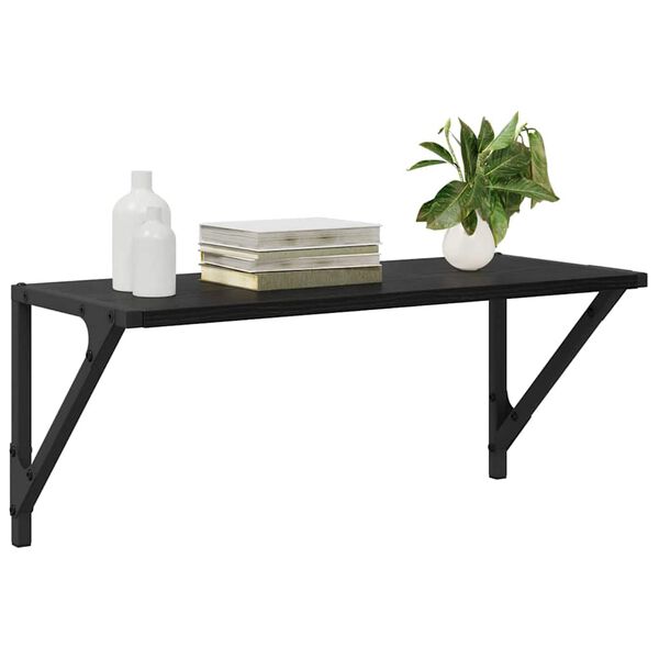 vidaXL Sein&auml;hyllyt 2 pcs Musta tammi. 60 x 25 x 25,5 cm Tekninen puu