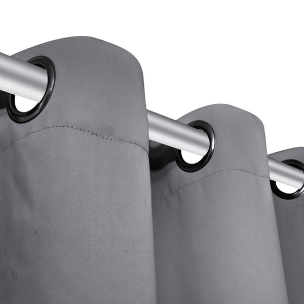 vidaXL Pimennysverhot purjerenkailla 2 kpl 135x175 cm Harmaa