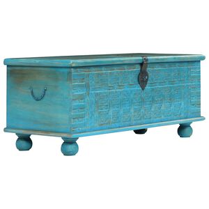 vidaXL S&auml;ilytysarkku kiinte&auml; mangopuu 100x40x41 cm sininen
