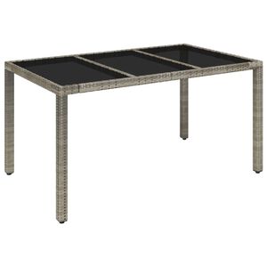vidaXL Puutarhap&ouml;yt&auml; lasip&ouml;yt&auml;levy harmaa 150x90x75 cm polyrottinki