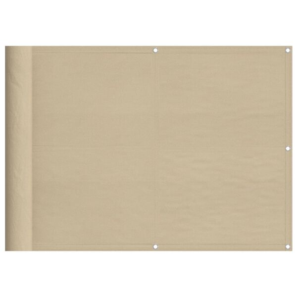 vidaXL Parvekesuoja beige 75x1000 cm 100% polyesteri Oxford kangas