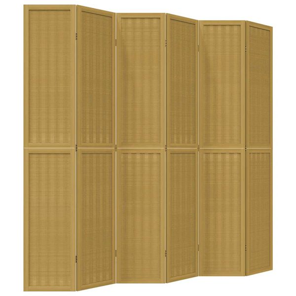 vidaXL 6-Paneelinen tilanjakaja ruskea t&auml;ysi keisaripuu