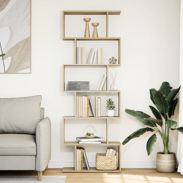 vidaXL Huoneenjakaja 6 tasoa Sonoma-tammi 70x24x193 cm tekninen puu