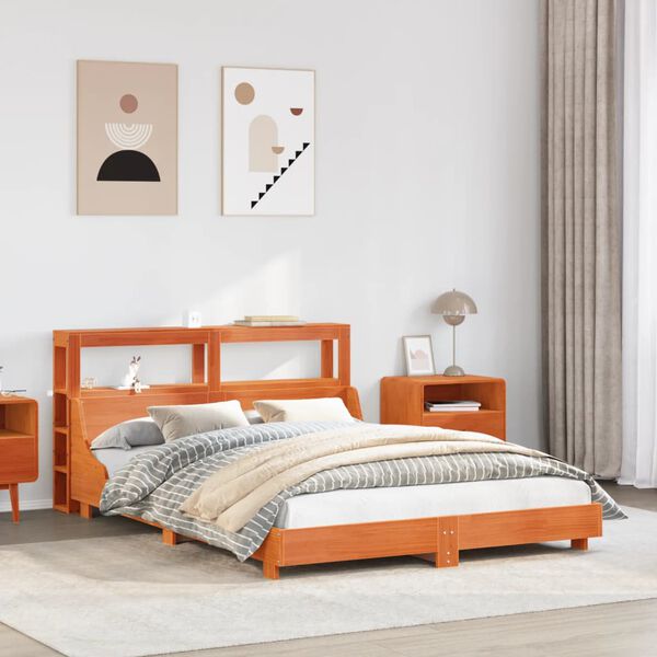 vidaXL S&auml;ngynrunko ilman patjaa vahanruskea 160x200 cm t&auml;ysi m&auml;nty