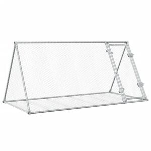 vidaXL Kaninkoppi hopea 200x105x91 cm galvanoitu ter&auml;s