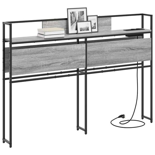 vidaXL S&auml;ilytysp&auml;&auml;ty hyllyll&auml; Harmaa sonoma 135 cm Tekninen puu