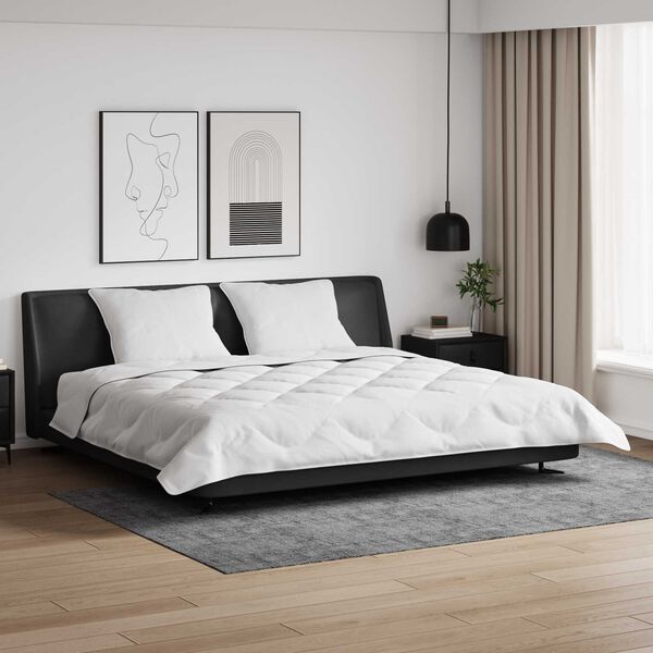 vidaXL Peitto tyynyjen kanssa 3 pcs Valkoinen Mikrokuitu ja Untuva