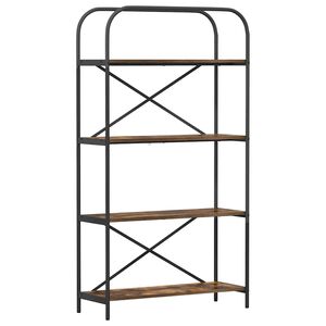vidaXL Kirjahylly 4 tasoa 80 x 30 x 146 cm Tekninen puu Savup&auml;hkin&auml;