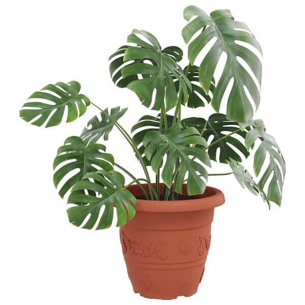 vidaXL Py&ouml;re&auml; kukkaruukku 24 pcs Tiilenpunainen &Oslash; 26 x 21.5 cm Muovi