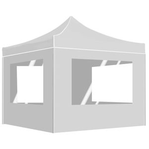 vidaXL Kokoontaittuva juhlateltta seinill&auml; alumiini 2x2 m valkoinen