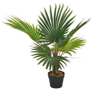 vidaXL Tekokasvi palmu ruukulla vihre&auml; 70 cm