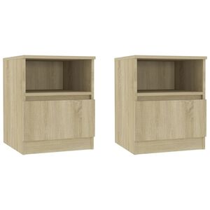 vidaXL Y&ouml;p&ouml;yd&auml;t 2 kpl Sonoma-tammi 40x40x50 cm tekninen puu