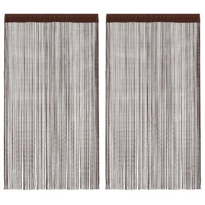 vidaXL String-verhot 2 kpl 100x250 cm Ruskea