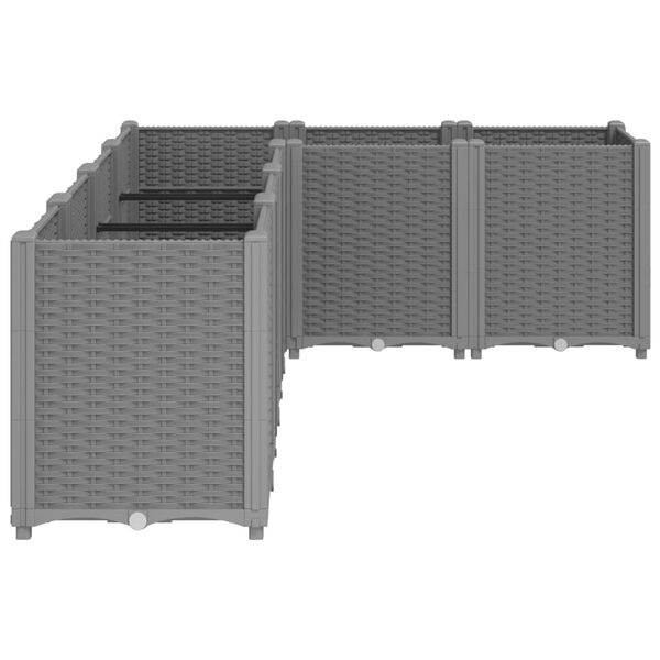 vidaXL Ulkokukkalaatikko vaaleanharmaa 160x120x53 cm PP