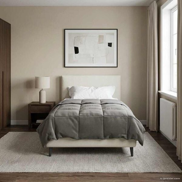 vidaXL Koko Vuoden Peitto Vaaleanharmaa 155 x 200 cm Mikrokuitu