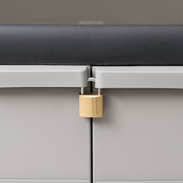 vidaXL Puutarhan Varastokaappi 2 Hyllyä Musta ja Harmaa