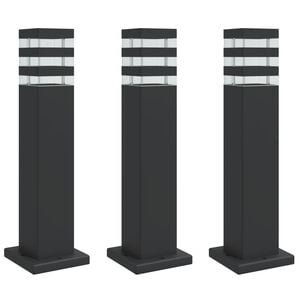 vidaXL Pylv&auml;svalaisimet 3 kpl musta 50 cm alumiini