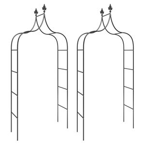 vidaXL Puutarhakaaret 2 kpl musta 120x38x260 cm teräs