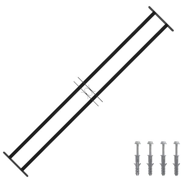 vidaXL Ikkunaverkko Musta 176 x 30 cm Jauhemaalattu Ter&auml;s