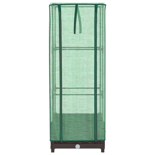 vidaXL Kukkalaatikko kasvihuonepeitteellä rottinkityyli 40x40x123 cm