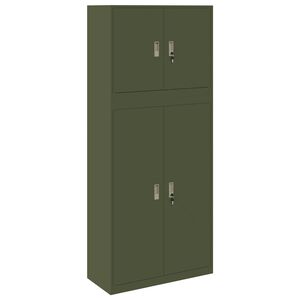vidaXL S&auml;ilytyskaappi 2 kpl Oliivinvihre&auml; 90 x 40 x 210 cm Ter&auml;s