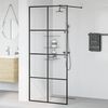 vidaXL Walk-in suihkun seinäke kirkas ESG-lasi 90x195 cm musta