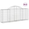 vidaXL Kaarevat kivikorit 13 kpl 200x30x80/100 cm galvanoitu rauta