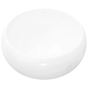 vidaXL Py&ouml;re&auml; keraaminen pesuallas Valkoinen 40x15 cm