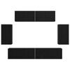 vidaXL TV-tasosetti Sein&auml;kiinnitett&auml;v&auml; 6 pcs Musta tammi. Tekninen puu