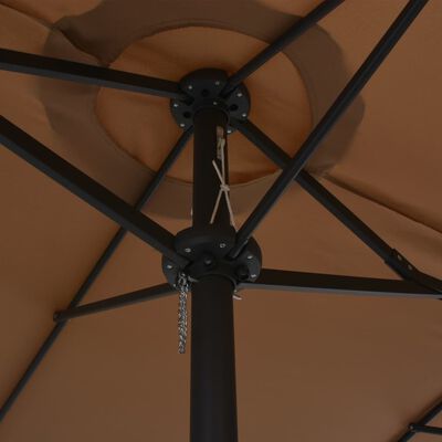 vidaXL Aurinkovarjo alumiinitanko 460x270 cm harmaanruskea